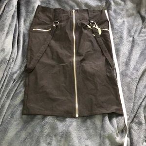 Killstar Black Pencil Skirt with Silver Accents